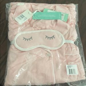 Pj set with eye mask long sleeves/pants brand new